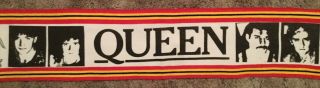 Vintage Queen Freddie Mercury Tour Scarf White,  Red,  Yellow & Black 3