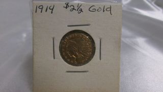 1914 Indian Head Quarter Eagle $2.  50 Gold Coin - Ungraded - D28