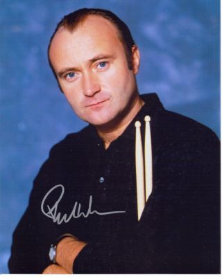 Phil Collins Genesis Singer Signed 8x10 Photo With