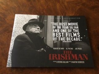 The Irishman 2019 Movie Rare Fyc Pressbook Scorsese,  De Niro,  Pacino,  Pesci