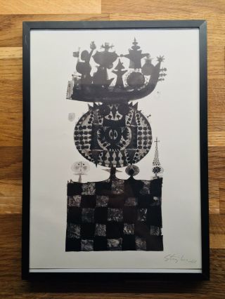 Stig Lindberg,  A Lithograph,  Signed In The Print