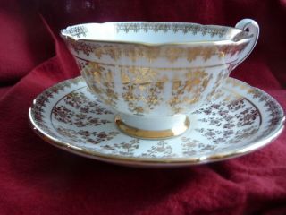 Vintage Royal Grafton Bone China Tea Cup And Saucer Gold