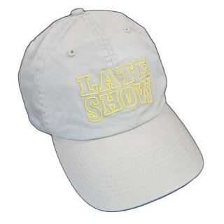 Late Show David Letterman Cbs Beige Yellow Logo Adjustable Baseball Hat Comedy