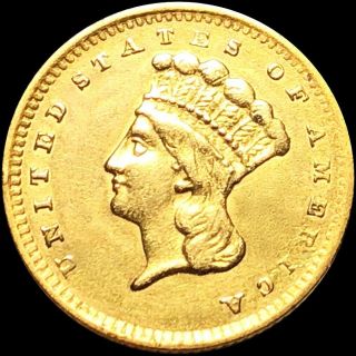 1856 Rare Gold Dollar Nearly Uncirculated Philly $1 Indian Princess Lustrous Nr