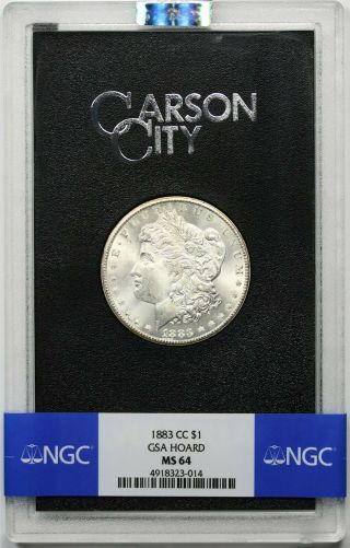 1883 - Cc $1 Ngc/gsa Hoard Ms 64 Morgan Silver Dollar W/ Box,