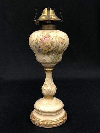 Rare c.  1920’s Turn Teplitz RStK Bohemia Austria Amphora Hand Painted Oil Lamp 2