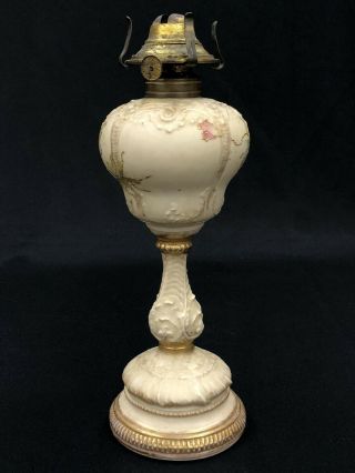 Rare c.  1920’s Turn Teplitz RStK Bohemia Austria Amphora Hand Painted Oil Lamp 3