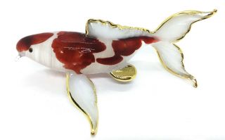 Miniature Fancy Carp Koi Fish Figurine Blown Glass Animal Hand Craft Decor V6 2
