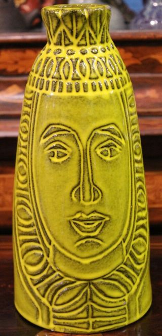 Vintage Treasure Craft Raul Coronel Chess Vase The Queen 9.  5 Inch Mid Century