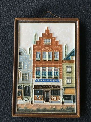 Vintage Delft Porceleyne Fles Cloisonné Tile - " Royal Delftware " Storefront