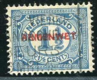 D017342 Netherlands Vfu Official Stamps Armenwet Red Overprint