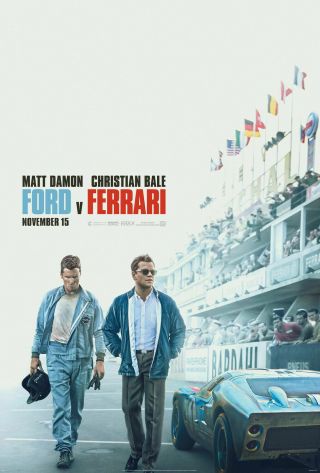 Ford Vs Ferrari 27x40 Authentic 2019 Damon Christian Bale Movie Poster