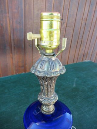 Vintage MOORCROFT Blue BIG Lamp ANEMONE Flowers 2