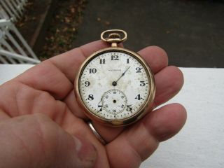 Vintage Waltham Pocket Watch Gold Filled For Repair Or Parts