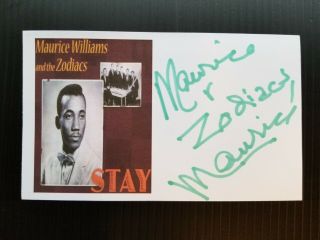 Maurice Williams (and The Zodiacs) " Stay " Autographed 3x5 Index Card