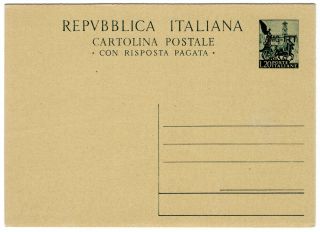Italy Italia Trieste Zone A - Amg - Ftt 1952 Quadriga Postcard Cartolina Postale