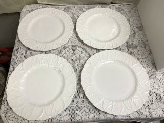 4 - Wedgwood Countryware White Bone China Dinner Plates 10 3/4 Inches