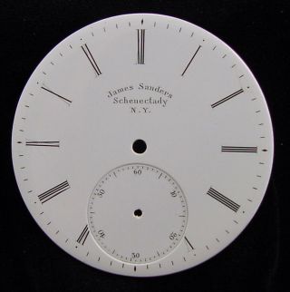 Pocket Watch 18s Private Label Dial Hairline James Sanders,  Schenectady Ny