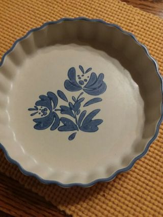 Farmhouse Blue Grey Pfaltzgraff Yorktowne 8 " Quiche Pottery Dish