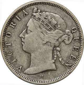 1890 - H Hong Kong Silver Twenty 20 Cents,  Km 7,  Heaton,  Fine