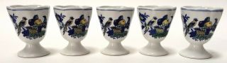 5 Spode Blue Bird Egg Cups England S3274 Rare Hard To Find