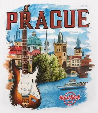 Hard Rock Cafe Prague 2016 City Tee White T - Shirt 2x Xxl Men 