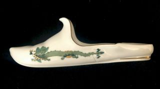Rare Meissen porcelain Green Dragon Large Size Paperweight Shoe 3