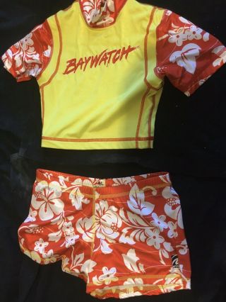 Baywatch Hawaii Screen Worn Yellow & Hibiscus Swimsuit Brandy Ledford Aka Dawn