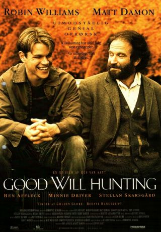 Good Will Hunting Robin Williams Matt Damon 1997 Vtg Danish Movie Press Release