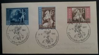 Rare 1942 Austria (german Occ) Vienna Postal Congress Cover Ties Set Of 3 Stamps