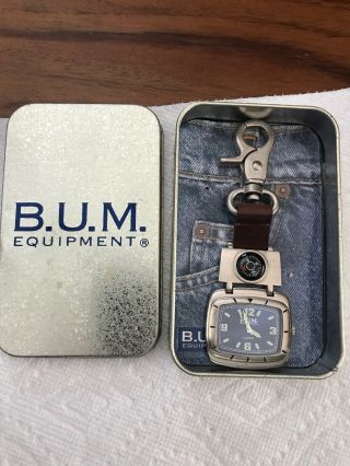 B.  U.  M.  Equipment Hiking Camping Keychain Watch W/ Compass Running