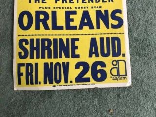 Jackson Browne - Los Angeles Asylum Records Promo Ad For Concert.  Vintage 2