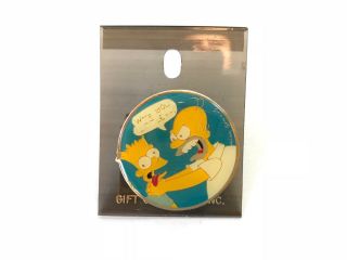 Vintage The Simpsons 1990 Homer And Bart Enamel Pin Button