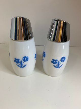 GEMCO Corning Ware Blue Cornflower Pour Sugar Shaker and Syrup Pitcher Vintage 2