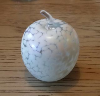 John Ditchfield Glasform White Iridescent Apple
