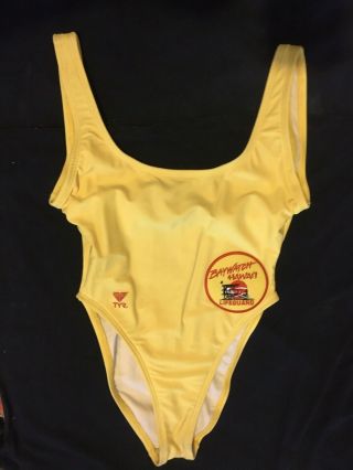Baywatch Hawaii Screen Worn Yellow Swimsuit Brandy Ledford Aka Dawn Masterson 2