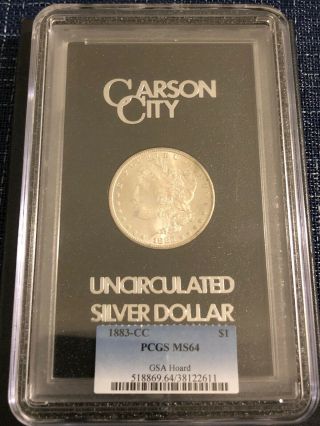 1883 Cc Morgan Silver Dollar Graded Pcgs Ms64 Gsa Hoard Carson City