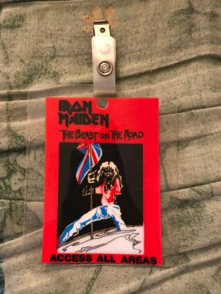 Iron Maiden The Beast On The Road Uk Tour 1982 Laminate Pass