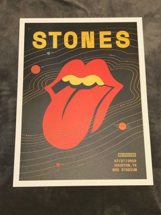 Rare Rolling Stones Lithograph Houston Texas Nrg Stadium 7/27/19 Ap