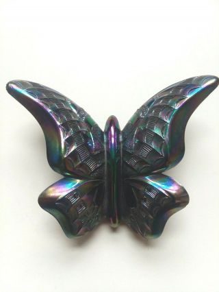 Fenton Glass Butterfly Figure - Paperweight - Carnival - Purple Iridescent