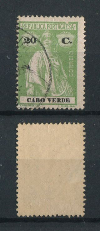 Portugal Cape Verde Cabo Verde 1914 Ceres 20c Error " Fenda/cliche ",  Fvf