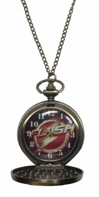 The Flash Lightning Bolt Inside And Out Pocket Watch Pendant