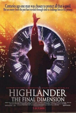 Highlander The Final Dimension 1994 Ss One Sheet - 27x40 Rolled -
