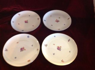 Vintage Pickard Floral Chintz China Set Of 4 7 " Desert Or Cream Soup Plates Look