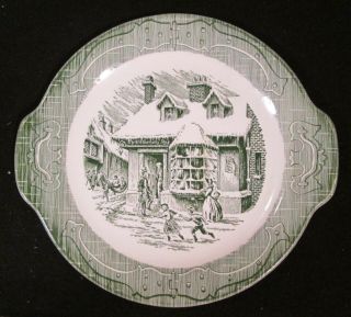The Old Curiosity Shop (green) By Royal (usa) Cake Plate
