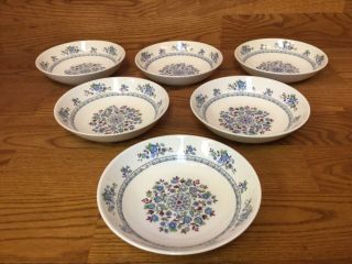 6 Royal Doulton Plymouth 6 3/4” Coupe Cereal Bowls -