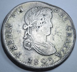 1820 Ag Spanish Mexico Zacatecas Silver 2 Reales Piece Of 8 Real Colonial Coin