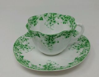Shelley Dainty Green Daisy 053 Cup And Saucer