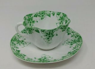 Shelley Dainty Green Daisy 053 Cup And Saucer 2