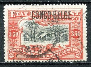 Belgium Congo 1908,  Scott 38,  Overprinted,  Handstamped,  3.  50fr